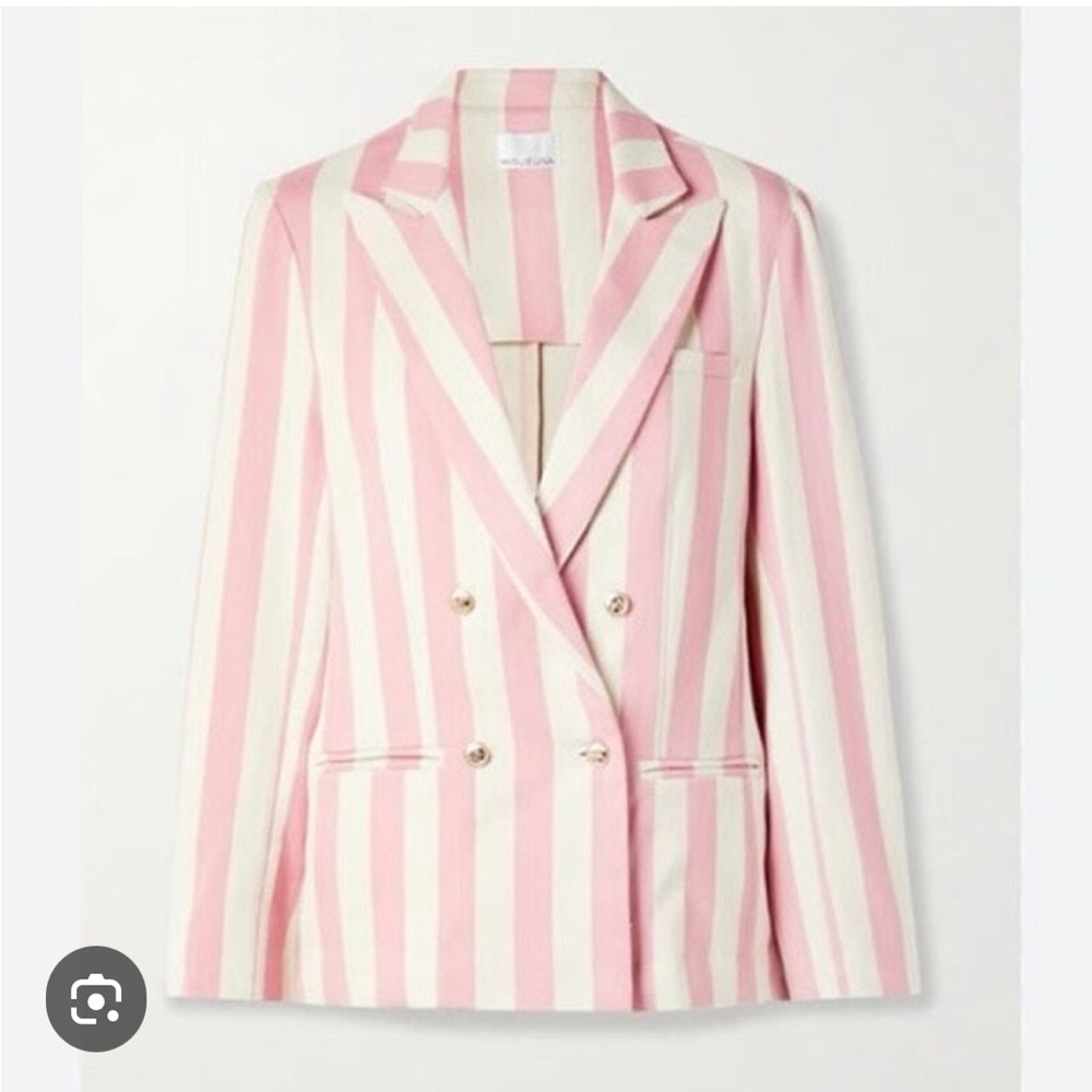 Striped Pink and White Women's Blazer